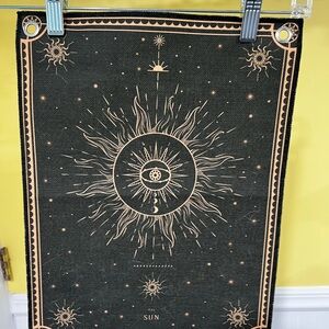 Sun and Moon Tapestry - Black and Gold
